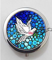 BlackKey Dove Love and Peace 3-Compartment Decorative Pocket Gift Box Case Organizer for Pill, Color 1 -297