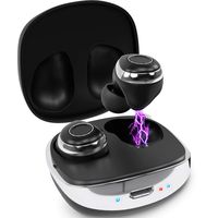 True Wireless Earbuds Bluetooth 5.0 Charging Case - Sweatproof Earphones Headset for Sports and Running - 3D Stereo Sound with Microphone Dual Built-in Speakers for Phone Calls 18H Playtime