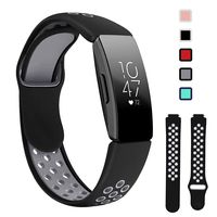 Lintelek Replacement Bands Compatible with Fitbit Inspire HR,Soft Eco-Friendly Silicone Wristband,Washable Breathable Straps for Sports Women Men,Small Large