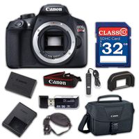 Canon EOS Rebel T6 Digital SLR Camera with Built-in WiFi and NFC (Body Only) with 32GB Class 10 Memory Card, Wired Remote & 100ES Shoulder Bag