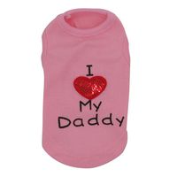 Axchongery Pet Vest, Winter Dog I Love My Daddy Sweatshirt Soft Small Puppy Doggy Cat Apparel (Pink, XXXS)