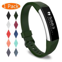 KingAcc Compatible Replacement Bands for Fitbit Alta HR, Fitbit Alta, Silicone Fitbit Alta HR Band Alta Band, Buckle Wristband Strap Women Men (1-Pack, Army Green, Small)