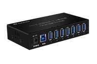GEKRY USB 3.0 Hub, Metal Case Mountable 7-Port Powered USB Hub 3.0 with 12V/3A Power Adapter-Type A