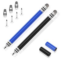 Stylus Pens for Touch Screens, UROPHYLLA Disc Touchscreen Stylus Pens for All Capacitive Touch Screens Cell Phones, Tablets, iPads, Laptops with 7 Replacement Tips (Black/Blue)