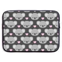 Cute Koalas and Pink Hearts 13/15 Inch Laptop Sleeve Bag for MacBook Air 11 13 15 Pro 13.3 15.4 Portable Zipper Laptop Bag Tablet Bag,Water Resistant,Black