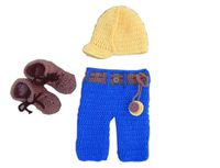 Pinbo Newborn Boys Construction Set Hard Hat Pants Work Boots Tools Photography Prop