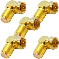 Seismic Audio - SAPT502-5 Pack of Gold Plated Coaxial RG6 Right Angle F-Type Cable Adapters