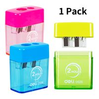 Deli Manual Pencil Sharpener, 2 Holes for Standard and Jumbo Pencils, Perfect for Kids, Random Color, 1 Pack