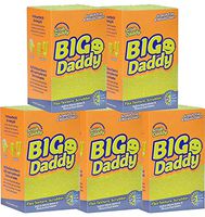 Scrub Daddy Big Daddy - Jumbo FlexTexture Sponge, Customizable, Chemical Free, Deep Cleaning, Dishwasher Safe, Multi-use, Scratch Free, Odor Resistant- 1ct (5 Pack)