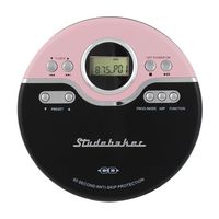 Studebaker SB3703PB Retro Joggable Personal AM/FM CD Player- Pink/Black