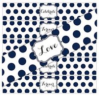 24 Large Dots Waterproof Water Bottle Stickers | Celebrate, Love, Forever | 8 of Each Phrase (Navy)