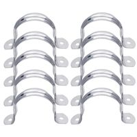 2inch Two Hole Strap U Bracket Stainless Steel Tube Strap Tension Clip Assortment Kit Heavy Duty Rigid Pipe Strap Clamp 10Pcs (63mm)