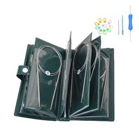 Ksmxos 11 Pcs Professional 32 Inch(80cm) Stainless Steel Circular Knitting Needles Crochet Hook Weave Set