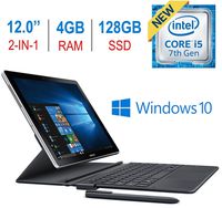 Newest Samsung Galaxy Book 2-in-1 12" Touchscreen Super AMOLED (2160x1440) Display Tablet/PC, 7th Gen Intel i5-7200u 2.5GHz Processor, 4GB RAM, 128GB SSD, Bluetooth, Keyboard, S Pen, Windows 10