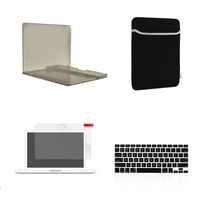 TOP CASE - 4 in 1 Essential Bundle Crystal Hard Case + Sleeve + Keyboard Cover +Screen Protector Compatible Old Gen. MacBook Pro 13" (13" Diagonally) with DVD Drive/CD-ROM A1278 - Gray