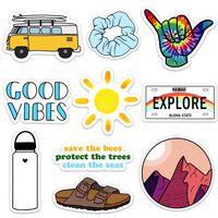 Cute Nature VSCO Girl Stickers for Water Bottles and Laptops, Made in US (Good Vibes)