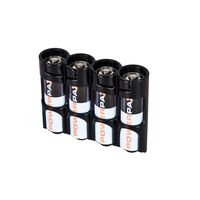 Storacell by Powerpax SlimLine AA Battery Caddy, Black, Holds 4 Batteries