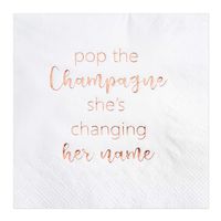 Crisky Bridal Shower Cocktail Napkins Bachelorette Dessert Napkins Rose Gold Foil Bachelorette Bridal Shower Engagement Party Decoration Party Supplies [ 50 Count Rose Gold ]