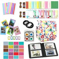CLOVER 9 in 1 Accessory Bundle Set For Fujifilm Instax Mini 8 Camera : Numbers Case Bag + Album + close-up lens + Color Filter + sticker borders + wall hang frame + film frame + corner sticker (BK)