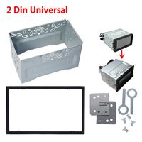 Everrich Universal Double DIN Installation Slot Metal Car Stereo Radio Mounting Frame 2DIN Universal Car Radio Adapter In-Dash Mounting Frame Complete Fitting Kit