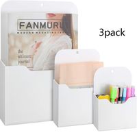 3 Pack Magnetic File Holder, Large Size Refrigerator Storage Pocket for Notebooks, Letter, Pen, Markers, Good for Class Whiteboard, Office, Refrigerator, Locker (L, M and S)