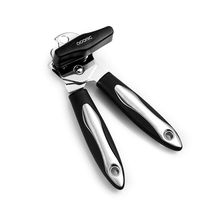 Can Opener Manual, Adoric Professional Heavy Duty Can Opener Stainless Steel, Ergonomic Smooth Edge Jar/Bottle Opener Ultra Sharp with Easy Turn Knob, Black