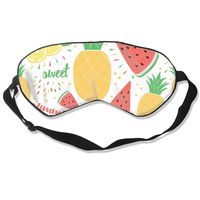 Unisex Sleeping Eye Mask Watermelon Pineapple Lemon Leaf Summer Eye Mask Cover with Adjustable Strap Blindfold Eyeshade for Travel, Nap, Meditation