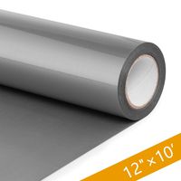 HenPisen HTV Vinyl Rolls - 12 Inch × 10 Feet PU Heat Transfer Vinyl, Easy Cut & Weed Compatible with Cameo Silhouette & Cricut, Iron on Vinyl for DIY T-Shirts, Bags and Other Textiles(Sliver)