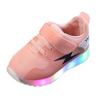Vielone_Lumi Toddler Kids Boys Girls Breathable Running Sneakers with LED Light up Hook and Loop Tennis Shoes Luminous Slip on Walking Shoes Flashing Hiking Booties for Outdoor Sports
