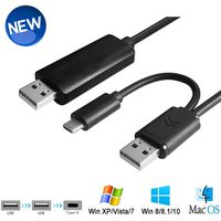 USB USB C Data Transfer Cable Share Keybord Mouse Easy Link PC to PC Compatible Mac OS/Win XP-WIN10(6.5FT)