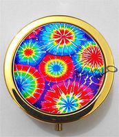 BlackKey Tie Dye Pattern 3-Compartment Decorative Pocket Gift Box Case Organizer for Pill, Color 2 -1987