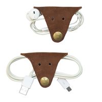 Fox Shaped Cord Keeper (Cord Clam) 2-Pack Handmade by Hide & Drink :: Swayze Suede