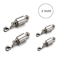 Zpsolution Screw-in Locking Safety Magnetic Lobster Clasps for Jewelry Making Necklace 2 Size 8mm 6mm Silver 4pcs