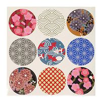Honbay 20 Sheets 180pcs Round Shape Japan Style Traditional Pattern Decorative Sticker Self-Adhesive Universal Seal Label Sticker