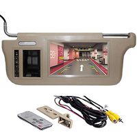 GGTFA Driver Side Sunvisor Rear View Mirror Monitor Sun Visor 2 Video Input for Car Camera GPS TV DVD Beige