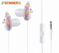 Cartoon Earphone Best Gift Animal Unicorn Earbuds Headphones Suitable to Remote and Mic for Apple Samsung HTC Android Smartphones Tablets Hands-Free/in-Ear Style Earbuds of Electronics Wired 3.5 mm