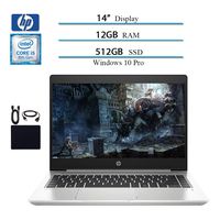 HP ProBook 440 G6 2019 Premium 14 Inch HD Laptop Business Notebook, Intel Core i5-8265U (up to 3.90 GHz), 12GB DDR4 RAM, 512GB SSD, WiFi, Bluetooth, HDMI, Windows 10 Pro W/ Accessories Bundle