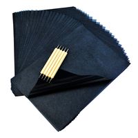 SUMERSHA 120 Sheets Carbon Paper Black Transfer Paper Tracing Paper with 5pcs Wood Embossing Stylus Set for Wood, Paper, Canvas Tattoo Stencil Copy Accessory Office School Supplies