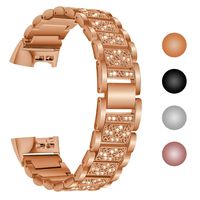 Velavior Compatible Fitbit Charge 3 Bands for Women, Premium Metal Bands with Rhinestone Bangle Bracelet Replacement Wristbands Accessories for Fitbit Charge3 & Charge 3 SE