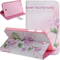 Galaxy Tab 3 7.0 Case,Butterfly Fairy and Flower Inlaid Shiny Glitter Diamond Pu Leather Flip Protective Case Cover for Samsung Galaxy Tab 3 7.0 P3200/ P3210/ T210/ T211,Beautiful Flowers