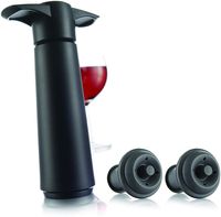 The Original Vacu Vin Wine Saver with 2 Vacuum Stoppers - Black