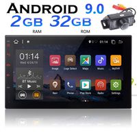 7 Inch Android Car Stereo Android 9.0 2 DIN Head Unit with Camera 2GB RAM 32GB ROM Double Din GPS Navigation LCD Touchscreen Car Radio with Bluetooth Support Mirror Link Car Logo Multi Color Buttons