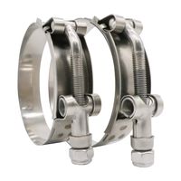 Roadformer 3.5" T-Bolt Hose Clamp - Clamp Range 95mm - 103mm for 3.5" Hose ID, Stainless Steel Bolt, Stainless Steel Band Floating Bridge and Nylon Insert Locknut (95mm - 103mm, 2 pack)
