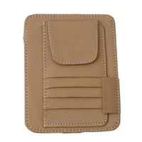 UNKE Sun Visor Organizer Detachable Portable PU Leather Multi-Pocket Card Sunglasses Holder Bag Organizer,Beige