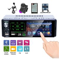 Hikity Car Stereo Audio 1 Din 4.1 Inch HD Touch Screen Radio Bluetooth FM AM Radio Support USB/SD/AUX Input+ Backup Camera/Steering Wheel Control/Microphone