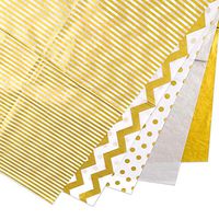 Moretoes 75pcs Gold Tissue Paper, Gold Gift Wrapping Paper, 5 Styles for Christmas and Holiday Party Decoration DIY Craft, 20 * 28inch