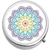 Rainbow Mandala Medicine Vitamin Compact Pill Box