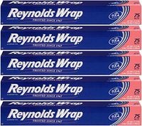 Reynolds Wrap Standard Aluminum Foil, 75 Square Feet - 5 Pack