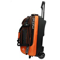 Pyramid Path Triple Premium Deluxe Roller with 5 Accessory Pockets Bowling Bag (Black/Orange)