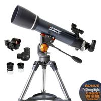 Celestron - AstroMaster 102AZ Refractor Telescope - Refractor Telescope for Beginners - Fully-Coated Glass Optics - Adjustable-Height Tripod - Bonus Astronomy Software Package